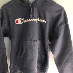 Champion Women's Dark Blue 'Reverse Weave' Hoddie